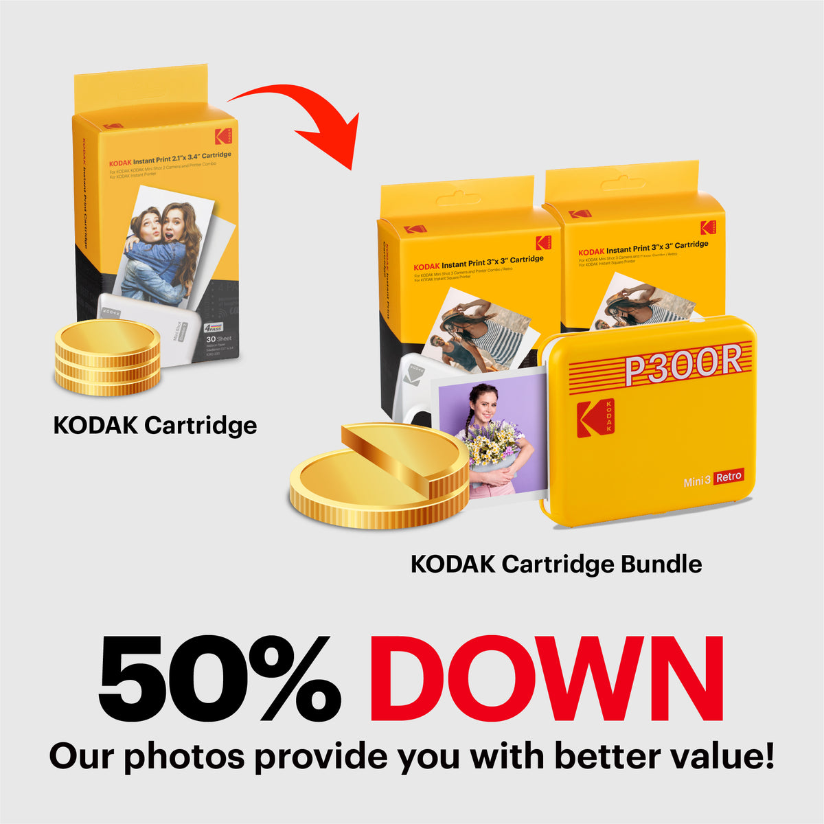 Kodak Mini 3 Retro Portable Instant Photo Printer | 3 x 3 Photo 