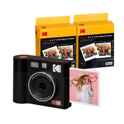 KODAK Mini Shot 3 ERA 4PASS 2-in-1 Instant Camera and Photo Printer (3x3) (Camera + 68 Sheets)