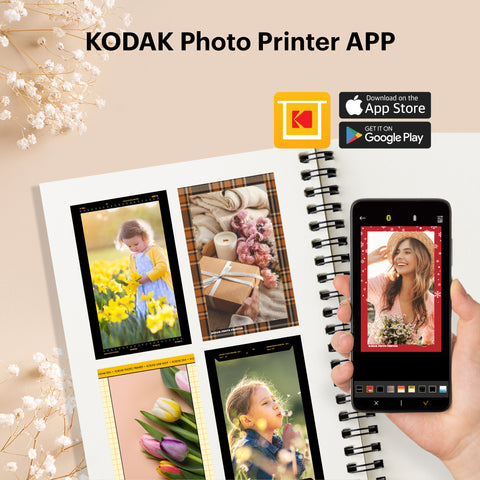 Imprimante multifonction Kodak Photo Printer Mini 2 - Imprimante - couleur  - thermique par sublimation - 53.3 x 86.4 mm jusqu'à 0.83 min/page ( couleur) - Bluetooth, NFC - bleu